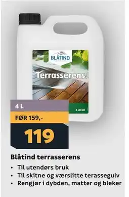 Megaflis Blåtind terrasserens tilbud