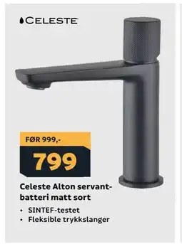 Megaflis Celeste Alton servantbatteri matt sort tilbud