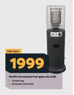 Megaflis Outfit terrassevarmer gass alu/stål tilbud