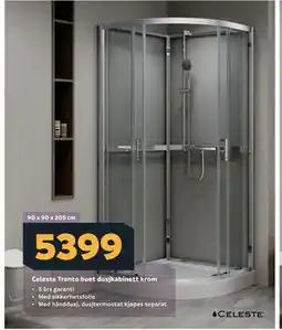 Megaflis Celeste Trento buet dusjkabinett krom tilbud