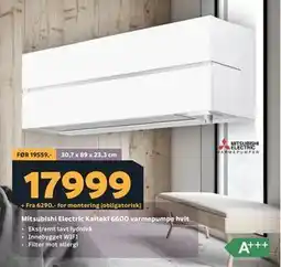 Megaflis Mitsubishi Electric Kaiteki 6600 varmepumpe hvit tilbud