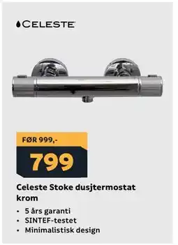 Megaflis Celeste Stoke dusjtermostat krom tilbud
