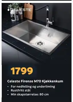 Megaflis Celeste Firenze M70 Kjøkkenkum tilbud