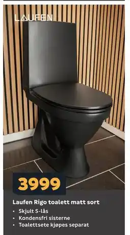 Megaflis Laufen Rigo toalett matt sort tilbud