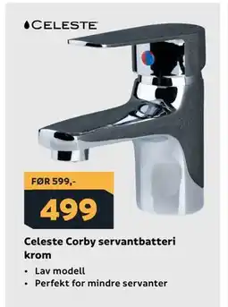 Megaflis Celeste Corby servantbatteri krom tilbud