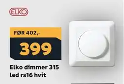 Megaflis Elko dimmer 315 led rs16 hvit tilbud