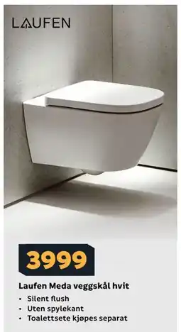 Megaflis Laufen Meda veggskål hvit tilbud