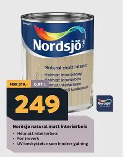 Megaflis Nordsjø natural matt interiørbeis tilbud