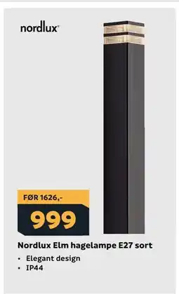 Megaflis Nordlux Elm hagelampe E27 sort tilbud