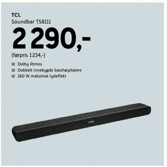 ELON Tcl Soundbar TS8111 tilbud