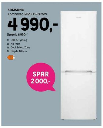 ELON Samsung Kombiskap RB28HSR2DWW tilbud