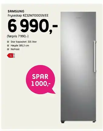 ELON Samsung Fryseskap RZ32M7000S9/EE tilbud