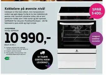 ELON Husqvarna Komfyr QSIP6161W tilbud