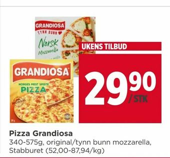 Meny Pizza Grandiosa tilbud