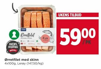 Meny Ørretfilet med skinn tilbud