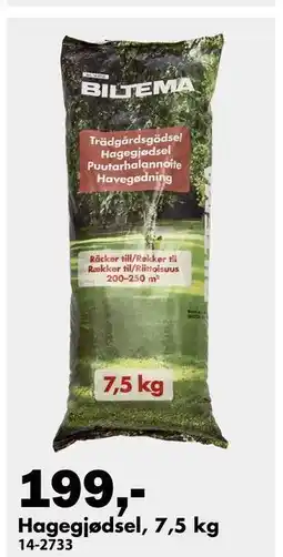 Biltema Hagegjødsel, 7,5 kg tilbud