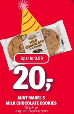 Coop Extra Aunt mabel's milk chocolate cookies tilbud