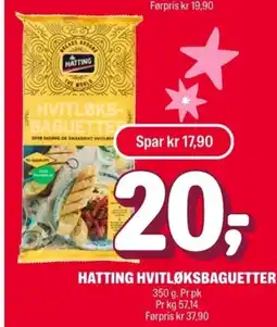 Coop Extra Hatting hvitløksbaguetter tilbud