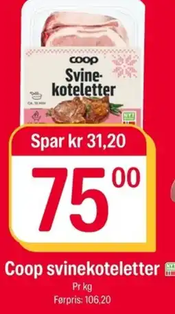 Coop Extra Coop svinekoteletter tilbud