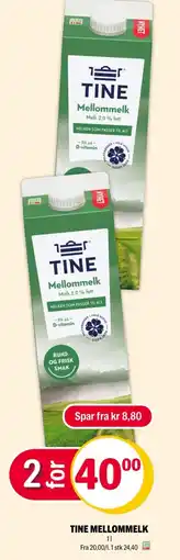 Coop Extra Tine mellommelk tilbud