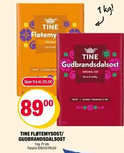 Coop Extra Tine fløtemysost/ gudbrandsdalsost tilbud