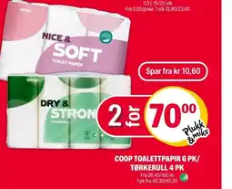Coop Extra Coop toalettpapir 6 pk/ tørkerull 4 pk tilbud