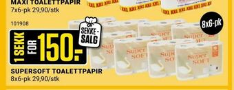 Europris Supersoft toalettpapir tilbud