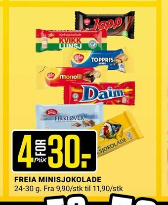 Europris Freia minisjokolade tilbud