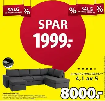 JYSK Mariager hjørnesofa tilbud