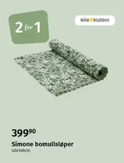 Nille Simone bomullsløper tilbud