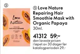 Oriflame Love Nature Repairing Hair Smoothie Mask with Organic Papaya tilbud