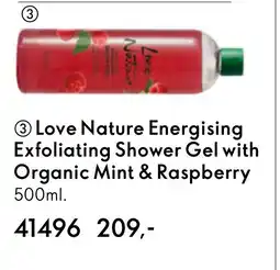 Oriflame Love Nature Energising Exfoliating Shower Gel with Organic Mint & Raspberry tilbud