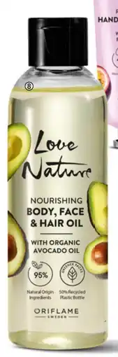 Oriflame Love Nature Nourishing Body, Face & Hair Oil with organic Avocado oil tilbud