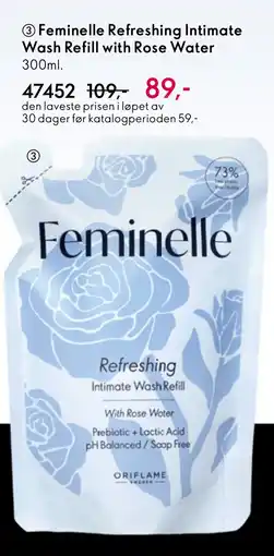 Oriflame Feminelle Refreshing Intimate Wash Refill with Rose Water tilbud