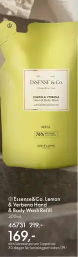 Oriflame Essense&Co. Lemon & Verbena Hand & Body Wash Refill tilbud