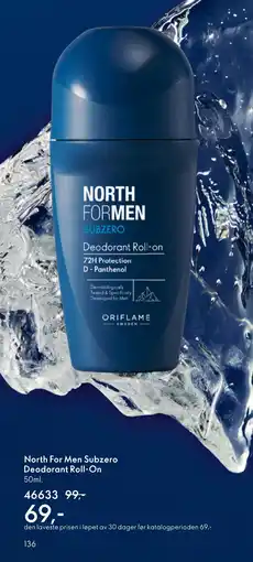 Oriflame North For Men Subzero Deodorant Roll-On tilbud