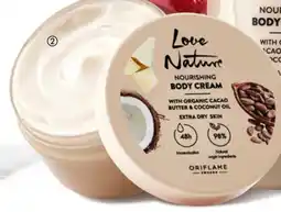 Oriflame Love Nature Nourishing Body Cream with Organic Cacao Butter & Coconut Oil tilbud