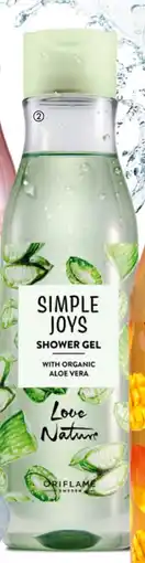 Oriflame Simple Joys Shower Gel with Organic Aloe Vera Love Nature tilbud