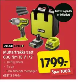Jula Muttertrekkersett 600 Nm 18 V 1/2" tilbud
