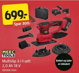 Jula Multislip 3-i-1-sett 2,0 Ah 18 V tilbud