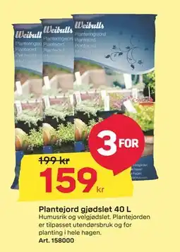 Byggmax Plantejord gjødslet 40 L tilbud