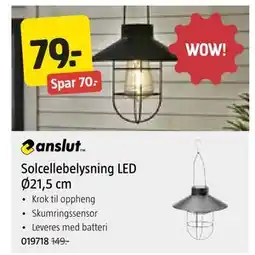 Jula Solcellebelysning LED Ø21,5 cm tilbud