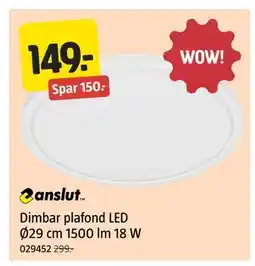 Jula Dimbar plafond LED Ø29 cm 1500 lm 18 W tilbud
