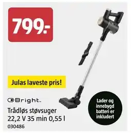 Jula Trådløs støvsuger 22,2 V 35 min 0,55 l tilbud