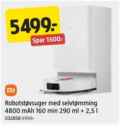 Jula Robotstøvsuger med selvtømming 4800 mAh 160 min tilbud