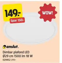 Jula Dimbar plafond LED Ø29 cm 1500 Im 18 W tilbud