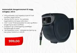 Clas Ohlson Automatisk slangetrommel til vegg, svingbar, 40 m tilbud