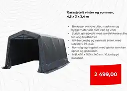 Clas Ohlson Garasjetelt vinter og sommer tilbud