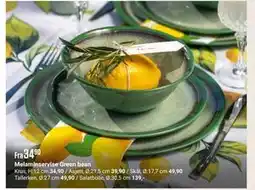 Europris Melaminservise Green bean tilbud