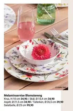 Europris Melaminservise Blomstereng tilbud